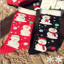 Корейские рождественские толстые женские носки с изображением снеговика, коралловый флис, Забавные милые носки Kawaii Art Happy Harajuku, уличная мода, зимние носки