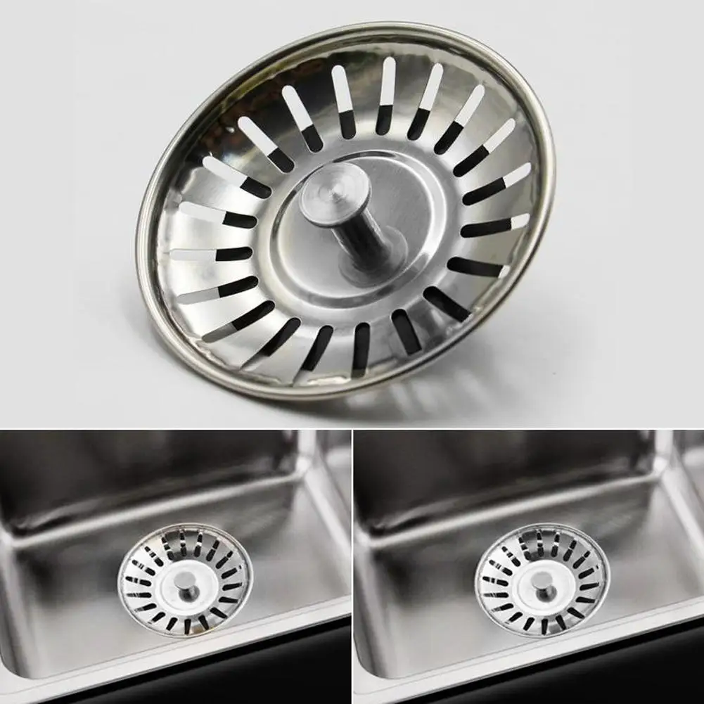 

1PC Kitchen Sinks Stoppers Stainless Steel Sink Lid For Bath Plug Dishpan Filter Drain Drainer Basket Chock M6W6
