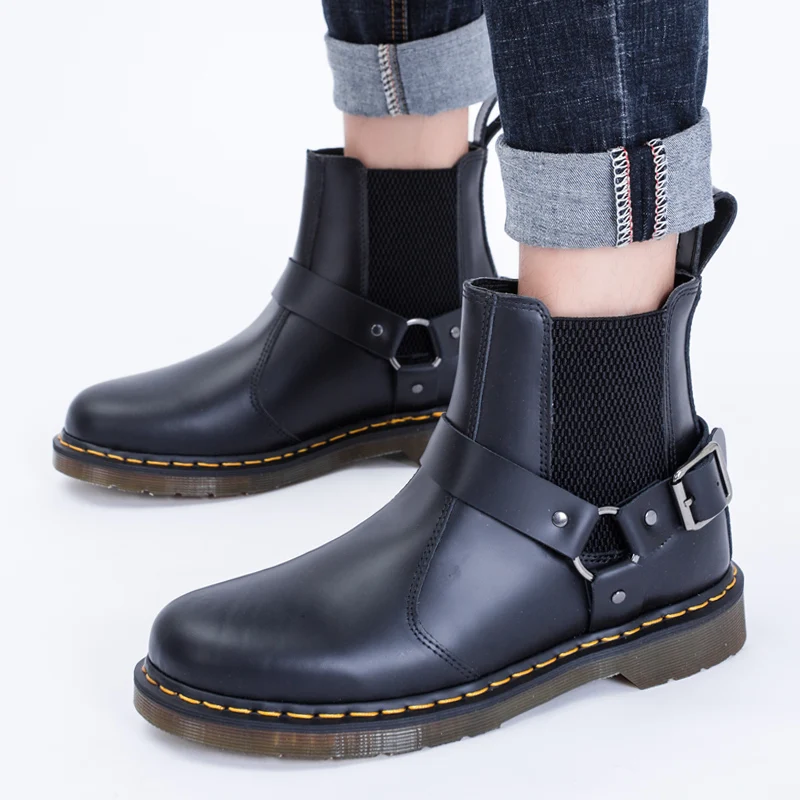 

Men's Boots Genuine Leather Casual Botas Fashion New Chelsea Boots Autumn Motorcycle Boot Men Martin Ankle Boots Men's Shoes