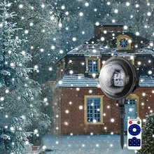 Thrisdar Рождественский прожектор с эффектом снегопада светильник Открытый сад Пейзаж снег падающий проекционный Точечный светильник для праздника Свадебная вечеринка