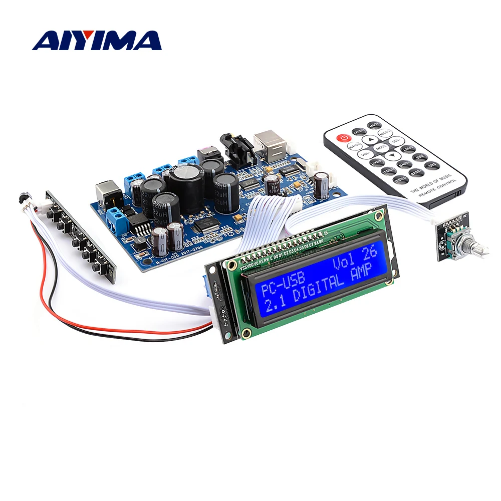 AIYIMA STA350 цифровой усилитель мощности плата аудио Amplificador коаксиальный волокно USB вход PCM2704 декодирование Поддержка 2,1/2,0 режим