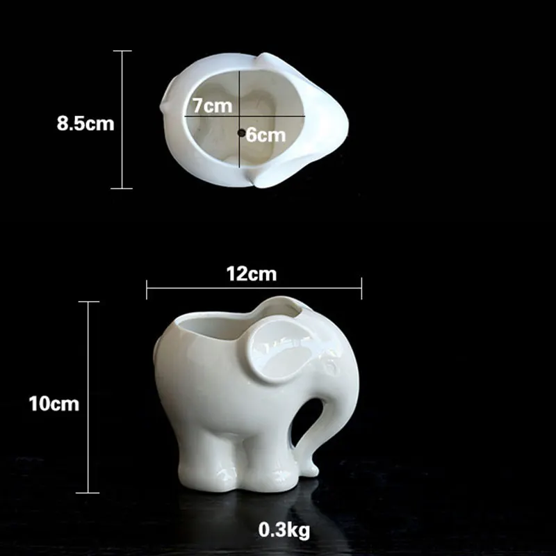 Современный прекрасный слон в форме мини цветок горшок наружное украшение белые керамические горшки для суккулентов
