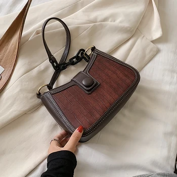 

Stone Pattern 2020 New Arrival Armpit bag Female Handbags and Purses Lady Small Shoulder Bag Travel Acrylic chain Hand Bag