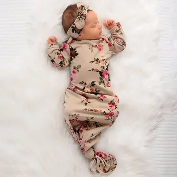 

2PCS Newborn Baby Infant Swaddle Wrap Blanket Sleeping Bag+Headband Outfit Set