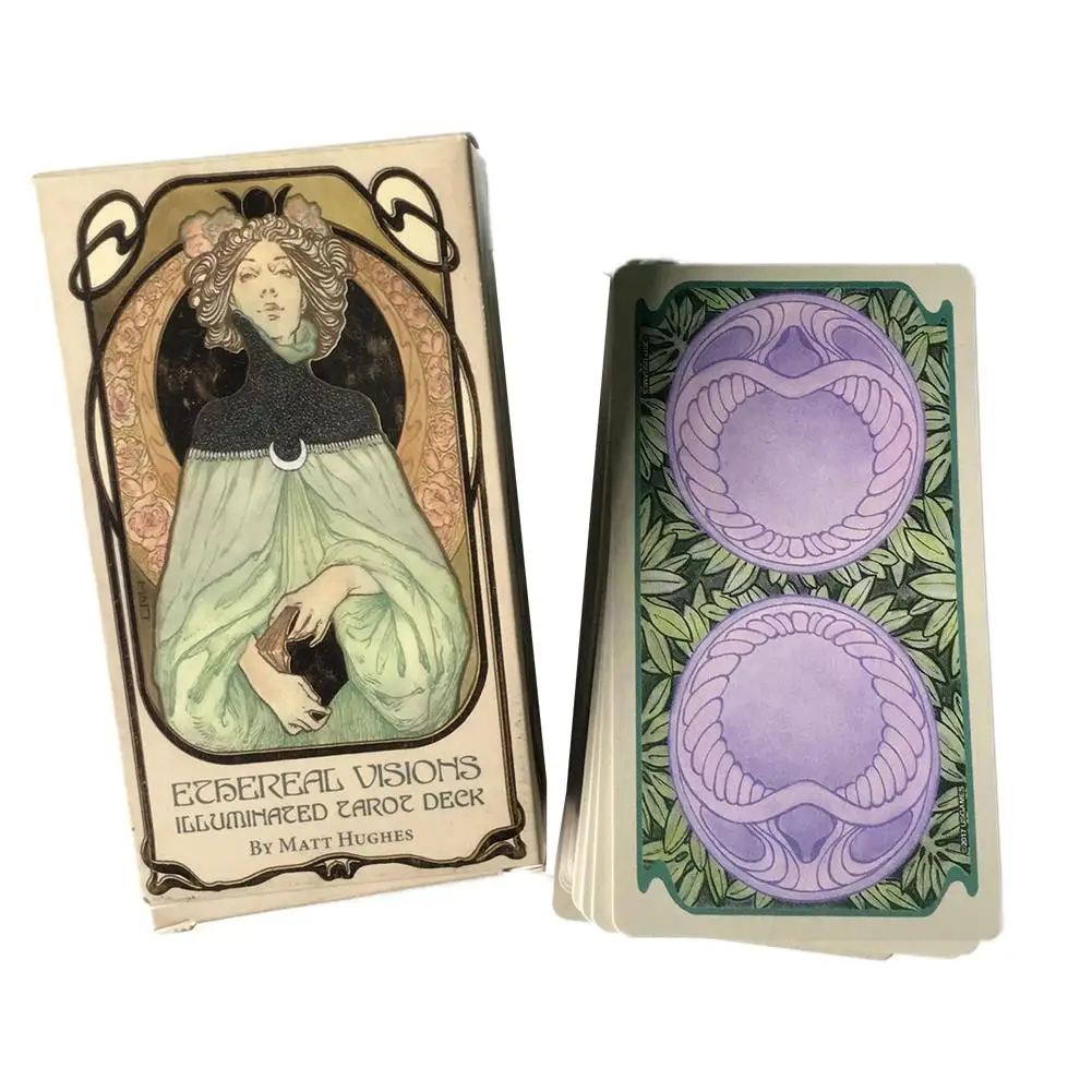 80 шт. эфирные видения с подсветкой Таро карты настольная игра карточная колода для семейного сбора вечерние игральные карты - Цвет: Gray