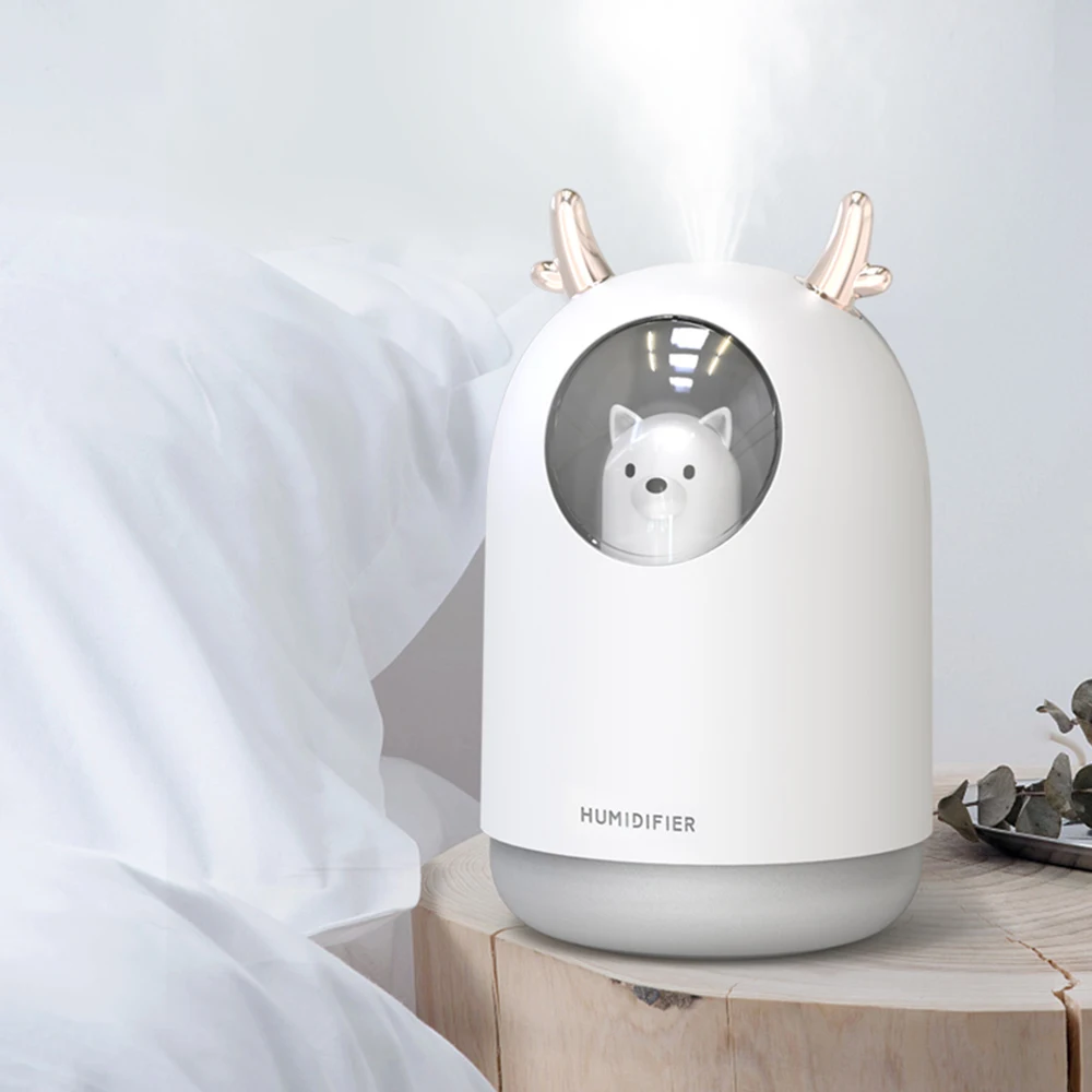USB Cool Mist Humidifier with Breathing Light USB Mini Adjustable Humidifier No Noise Timed Auto-Off for Home Office Desktop