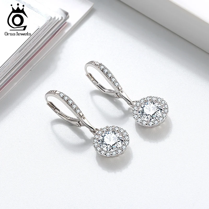 ORSA JEWELS Настоящее серебро 925 пробы весенние серьги-подвески с пряжкой женские