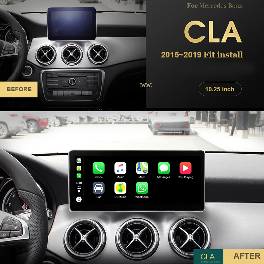 Автомобильный радиоприемник андроид мультимедийный проигрыватель для Mercedes Benz cla Class~ 10,25 дюймов сенсорный экран gps Carplay