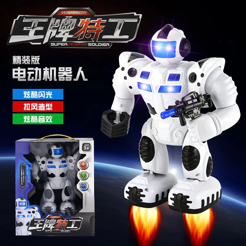 

Children Electric Robot Model Toy Intelligent Early Childhood Light And Sound Stall Hot Selling Hot Selling
