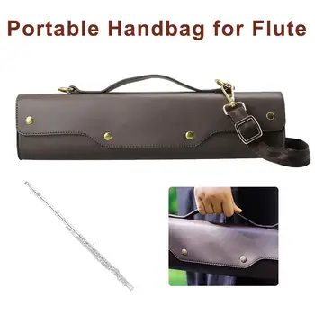 

Flute Gig Bag Concert Flute Box Portable Flute Storage Bag Container Instrument Accessories Coffee-colored