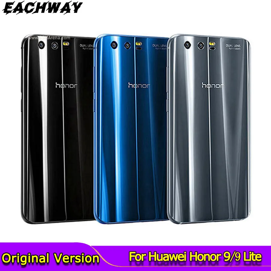 Задняя стеклянная крышка батарейного отсека для Huawei Honor 9 корпус панель запасные