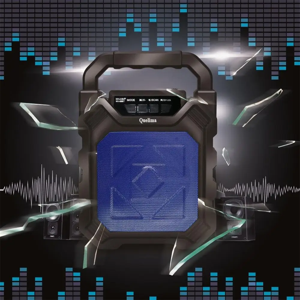 Мини Полностью работает 50 Вт беспроводной Bluetooth 4,2+ DER беспроводной портативный мультимедийный светодиодный уличный Кемпинг смарт-динамик#830