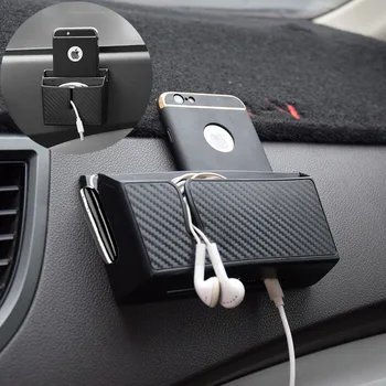 

Removable Pasted Imitation Carbon Fiber Mobile Phone Card Storage Box Multi-function Vehicle Storage Storage Box