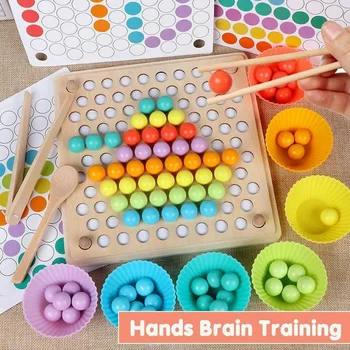 

Newly Kids Chopsticks Pratice Game Bean Clamping Intellectual Beads Clip Toy Early Education CTN88