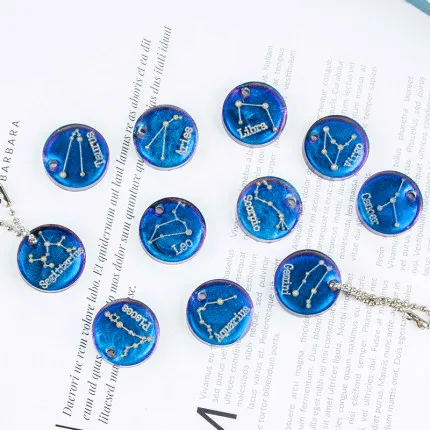 

DIY 12 созвездий формочка для силиконовой Подвески ожерелье с подвеской ручной работы УФ смолы формы эпоксидной смолы инструменты