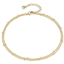 Европа и Америка поперечные аксессуары модные простые деликатные tong zhu zi браслеты двухслойный ножной браслет