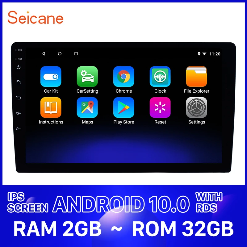 Seicane Android 10 0 дюймов Универсальное автомобильное радио головное устройство для VW