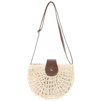 

Rattan Braided Bag Woven Bag Shoulder-Slung Hollow Beach Bag Holiday Beach Bag Mori Girl Small Fresh Straw Bag Crossbody Bags,Be