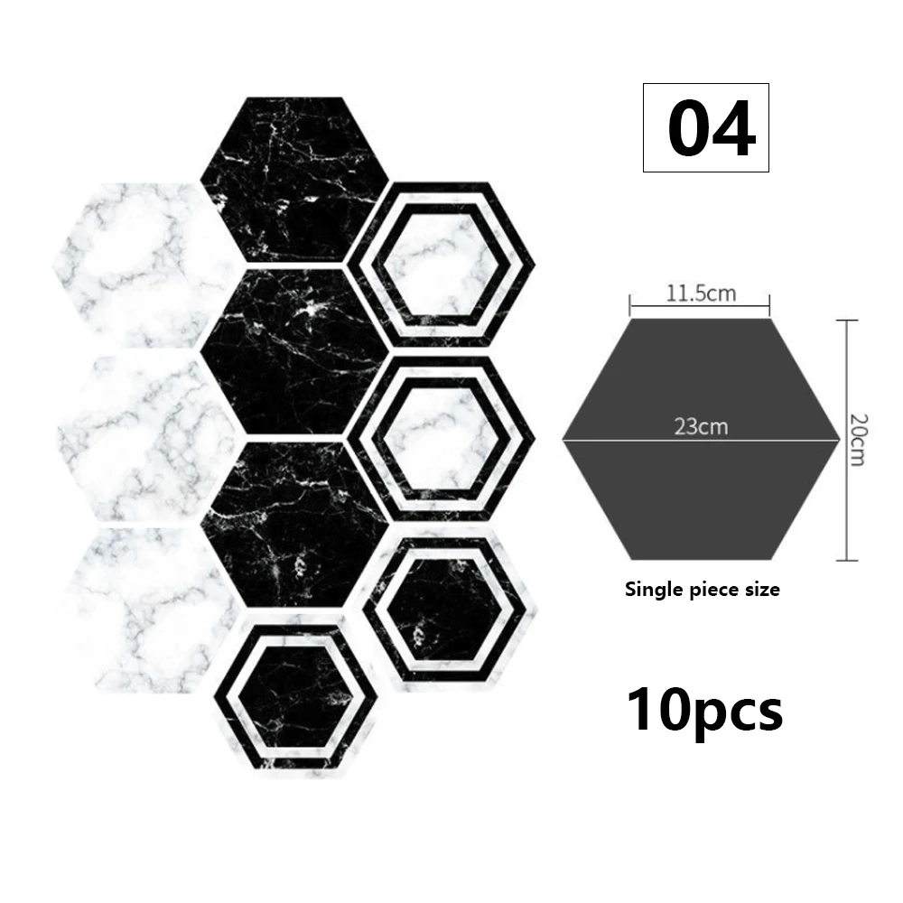 10 шт шестиугольная Нескользящие пол наклейка Водонепроницаемый Ванная комната пол наклейки Self клейкие плитки Кухня жизни декор комнаты обои