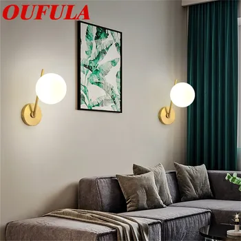 

OUFULA Modern Wall Lamps Copper Light Contemporary Creative New Design Indoor Balcony Decorative For Living Room Bedroom