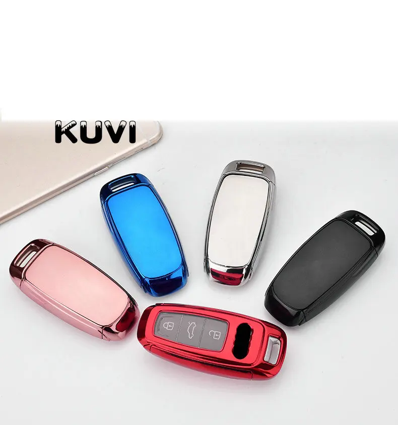Высокое качество PC+ TPU чехол для ключей, защитный чехол для ключей, держатель для Audi A6 C8 A7 A8 чехол для ключей