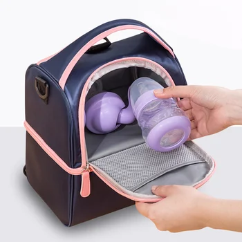 

2 Layer Portable Breast Milks Preservation Mommy Bag Single Shoulder Insulation Bags 66CY