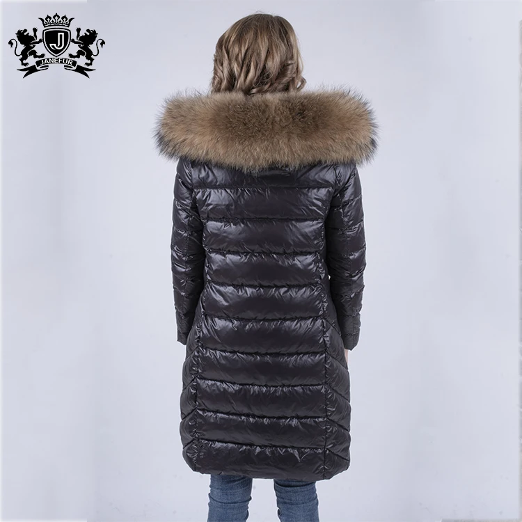 Водонепроницаемая зимняя куртка для женщин, бренд, длинная парка, натуральный мех енота, воротник из лисьего меха, с капюшоном, натуральный мех, пальто для женщин, теплые зимние пальто