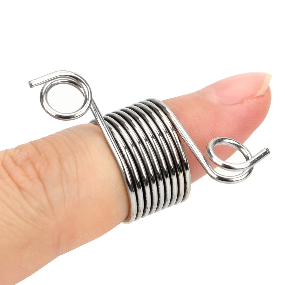 Knuckle Assistant Stainless Steel Jacquard Needle Ring Type Knitting Tools Spring Guides Needle Thimble Finger Wear Thimble Yarn