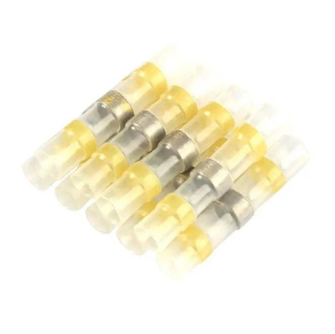 

5/20/50 Pcs Yellow Insulated Waterproof Butt Wire Connectors Heat Shrink Solder Sleeve Wire Connectors Welding Sleeve Terminal