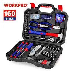 WORKPRO Kit d'outils maison tournevis clé, ensemble d'outils à main pour un usage quotidien, Kit d'outils, Maison Pince couteau 160 pièces 