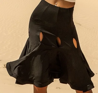 Skirts Платье для латинских танцев, сексуальный топ с открытой спиной, ажурная юбка, танго, сальса, ча, ча, Самба, Румба, тренировочные танцевальные костюмы для женщин, DNV11858 - Цвет: Skirts