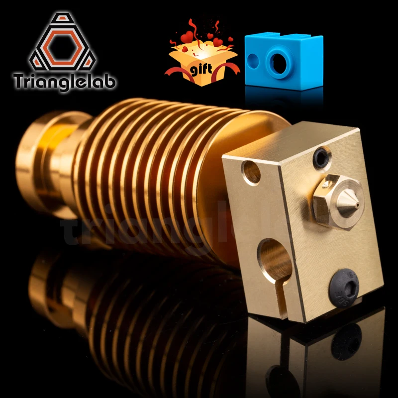 HQ Gold Heatsink V6 Brass Heater Block Hotend Jhead Heater Block Heat