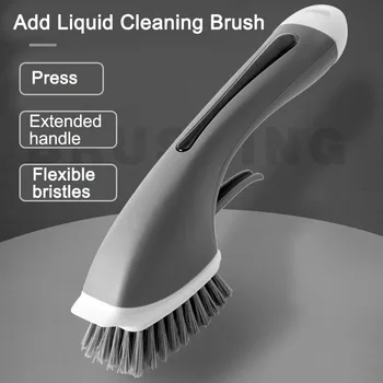 

Long Handle Pot Brush Dish Bowl Washing Cleaning Brush Soap Dispenser Kitchen Sink Scrubber Automatic Sponge Dishwasher Brush