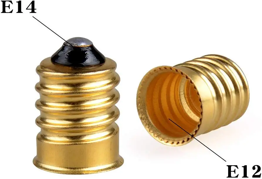 E14 E12 golden lamp base adapter converter (2)