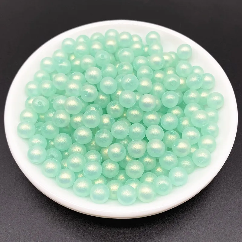Perles rondes en acrylique pour fabrication de bijoux, lot de 50 pièces de 8mm et 256 perles rondes pour création de bracelet et pendentif, DIY
