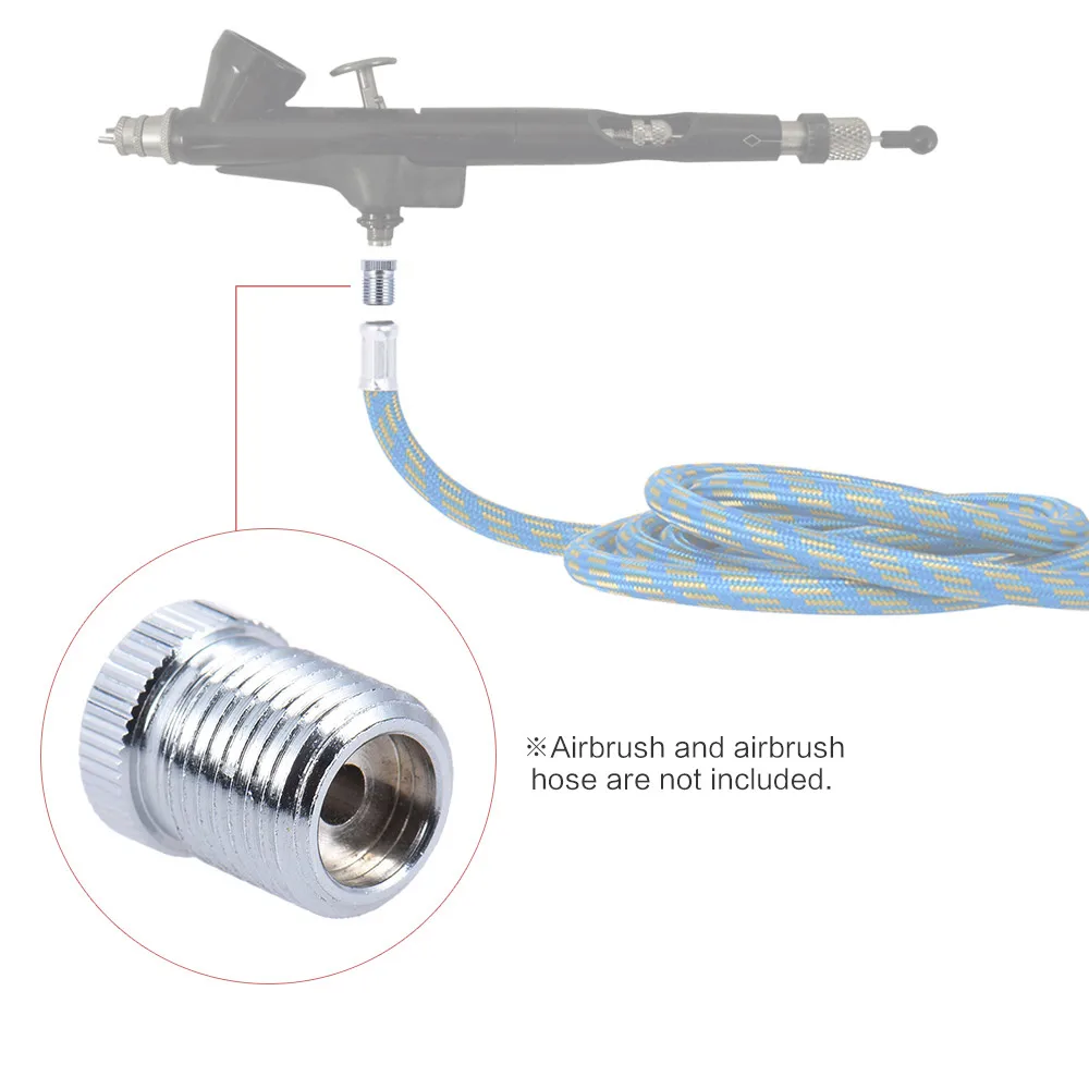 

1/8" BSP Size Thread Hose Adapter Connector Airbrush Fitting Conversion Adapter for Badger, Convert Thread Size toThread Hose