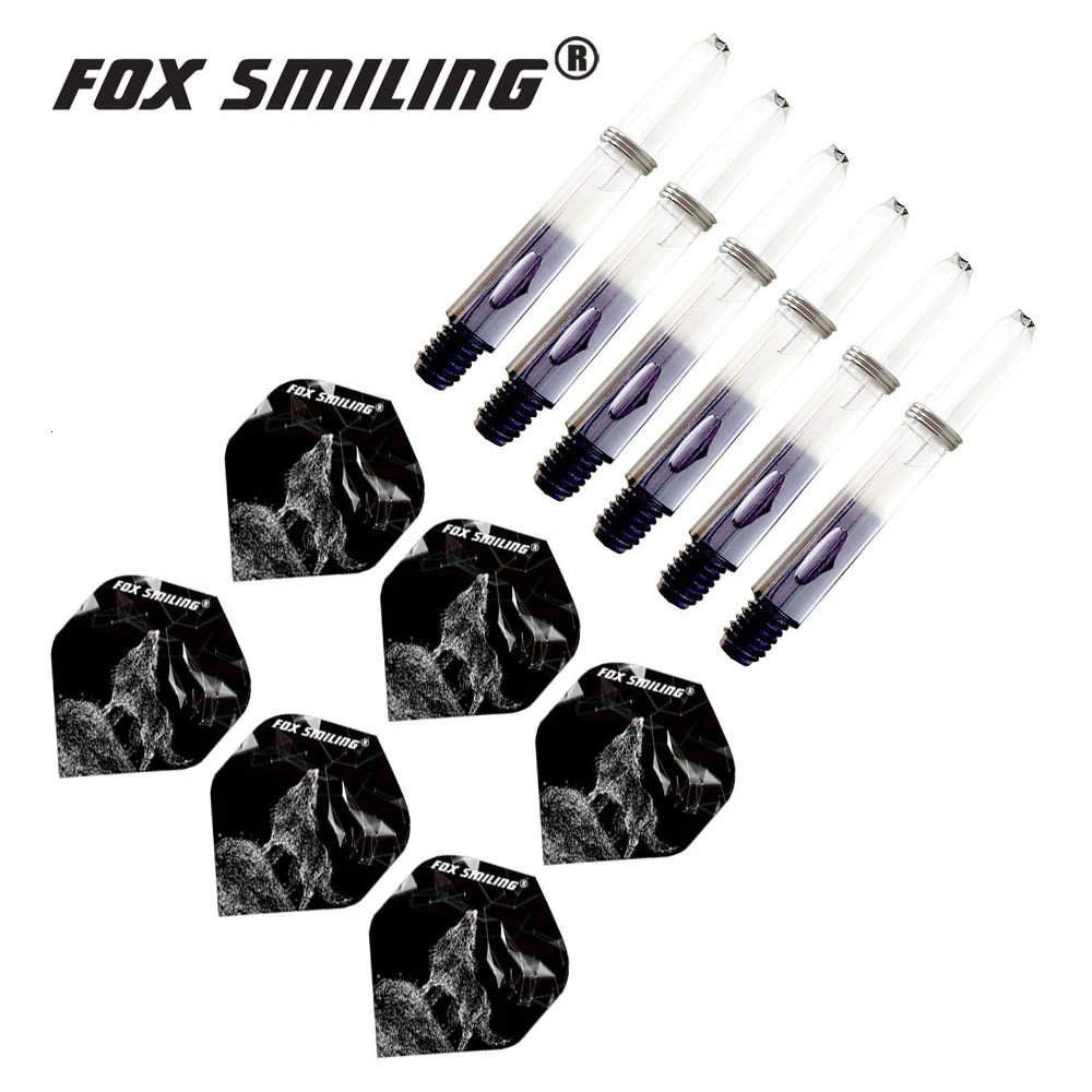 Набор нейлоновых Дротика Fox Smiling 2BA 35 мм с листочками Dardos цветной Дарт аксессуары