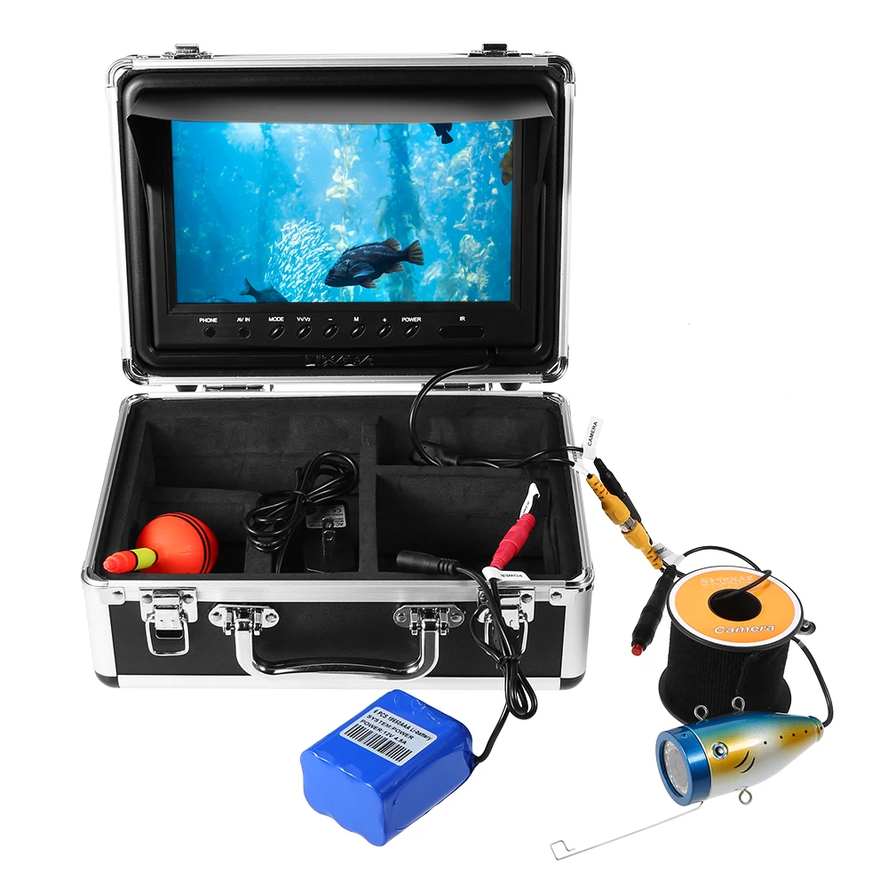 Портативный 9 дюймов ЖК-дисплей монитор Рыболокаторы Водонепроницаемый подводная рыбалка Камера 24 шт. светодиодный лампы 15 м кабель для морской рыбалки