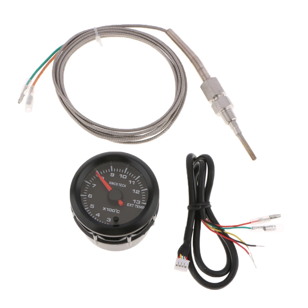 2''52mm 7 Color LED Car Exhaust Gas Temp Gauge EXT Temp Meter EGT With Sensor