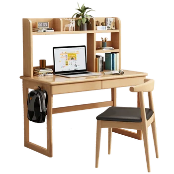 

Simple computer chair solid wood horn leisure desk back home stool dining