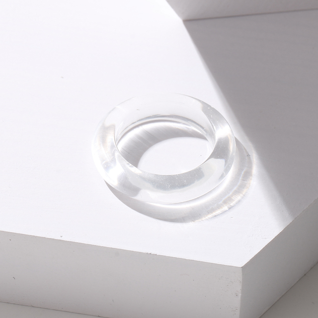 2021 New Transparent Resin Acrylic Rhinestone Colourful Geometric Square Round Rings Set for Women Jewelry Party Gifts