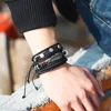 IF ME DIY Vintage Multilayer Geometric Star Feather Black Leather Bracelets For Woman Charm Retro Unisex Braid Bracelet Jewelry ► Photo 3/6