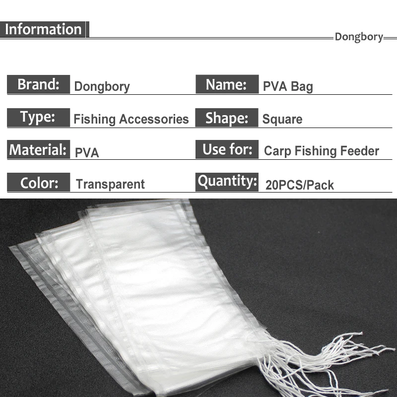 20 шт., аксессуары для ловли карпа, водорастворяющая сумка ПВА со струной для ловли карпа, сумка для приманки, сумка для ловли карпа, сумка для кормушки, много размеров