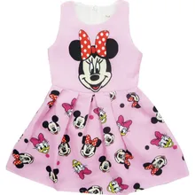 Новое милое платье принцессы с Минни для девочек, платье для маленьких девочек, Летнее Детское платье принцессы без рукавов