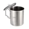 Lixada 750ml Stainless Steel Pot Portable Water Mug Cup with Lid and Foldable Handle Outdoor Camping Cooking Picnic ► Photo 3/6