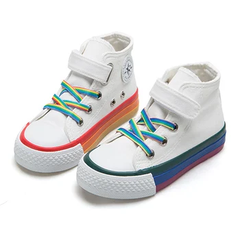 

Children Canvas Boots Girls Fashion Sneakers High Top Boys Breathable Shoes 2020 Autumn Kids Casual Shoes Baby Toddler Boots