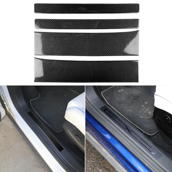 

4Pcs Carbon Fiber Door Sill Scuff Plate Cover Trim for Tesla Model X 2014-2019 Interior Mouldings