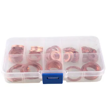 

80Pcs Assorted Copper Garage Engine Washer Kit Metal Sump Plug Set Kit