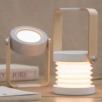 Creative Telescopic Lantern Night Light Bedroom USB Charging Lamp Child Eye Protection Reading LED Folding Touch Table Lamp