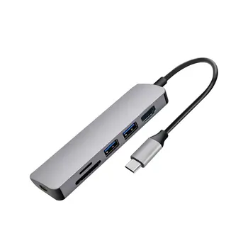 

6 In 1 Thunderbolt 3 Usb-C To Hdmi 4K Adapter Sd Tf Card Reader Usb3.0 Hub Pd Multifunction Usb3.0 Hub